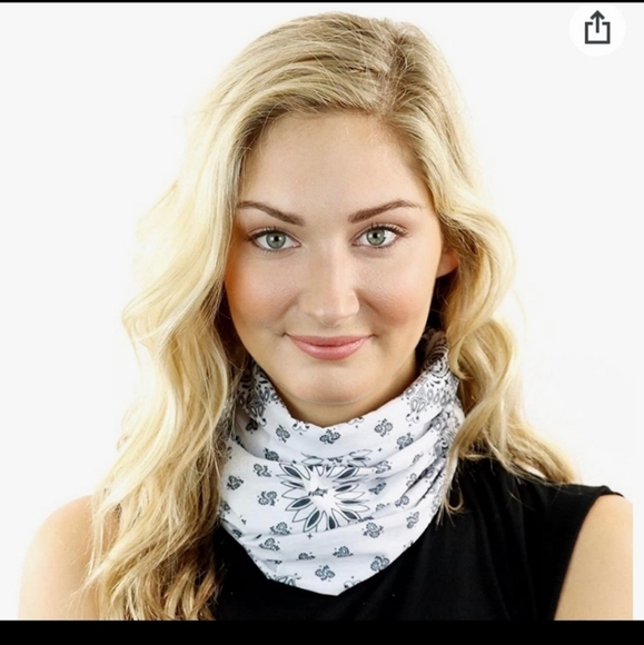 Hoo Rag & Bandana black and white headband mask buff motorcycle accessories - Picture 7 of 7